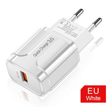 Load image into Gallery viewer, Quick Charge 3.0 USB Charger EU Wall Mobile Phone Charger Adapter for iPhone